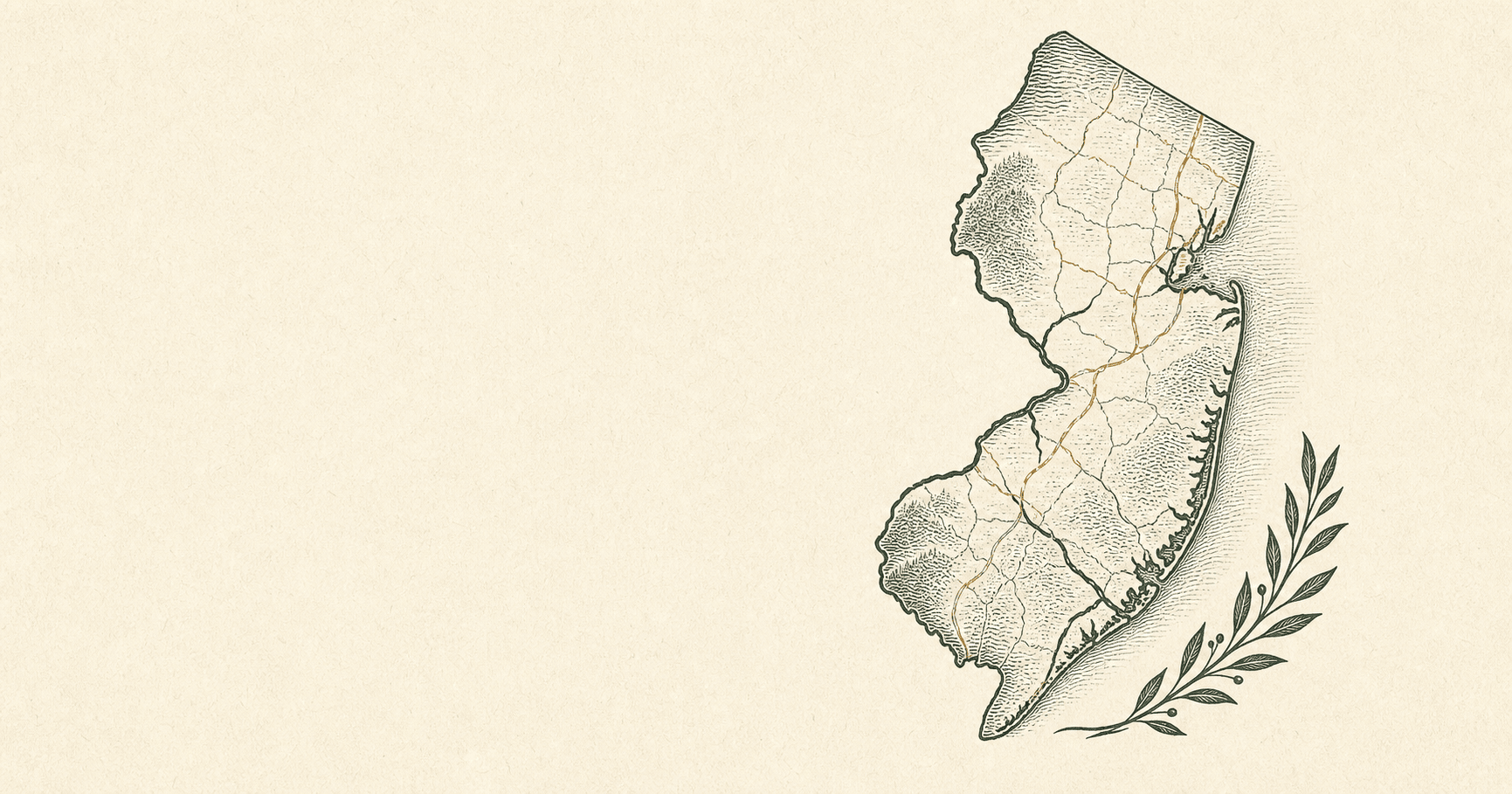 Illustrated New Jersey landscape used in The New Jersey Courier brand library